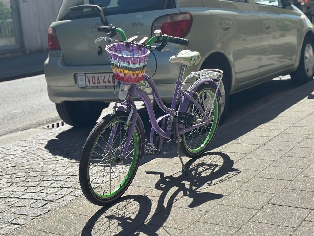 Meisjesfiets met mandje 20inch banden, Velgrem, Ophalen, Overige merken, Gebruikt