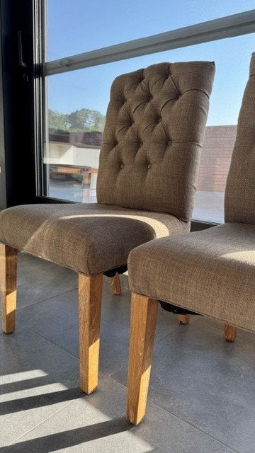 Op te maken eetkamerstoelen - 6 stuks, Huis en Inrichting, Ophalen, Gebruikt, Bruin, Landelijk