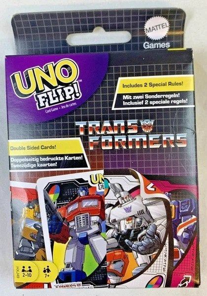 UNO Flip Transformers Kaartspel Mattel nieuwstaat spel, Vijf spelers of meer, Verzenden, Zo goed als nieuw, Mattel
