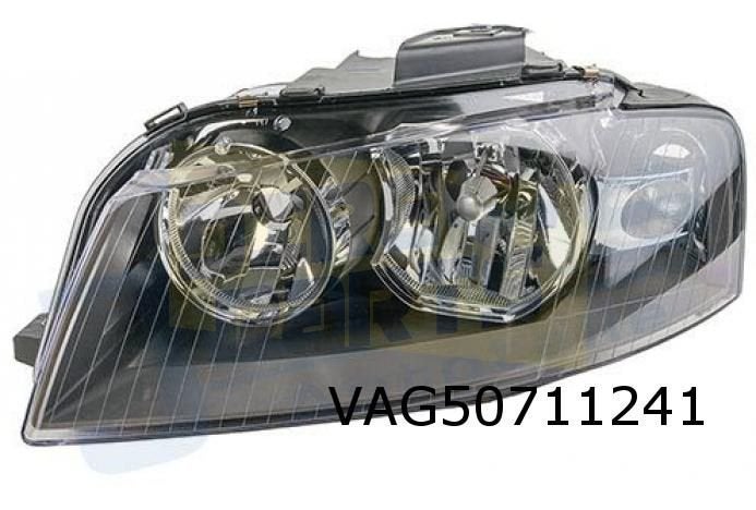 Audi A3 (6/03-8/08) Koplamp Rechts (Halogeen) Origineel! 8P0, -, Verzenden, -, Nieuw
