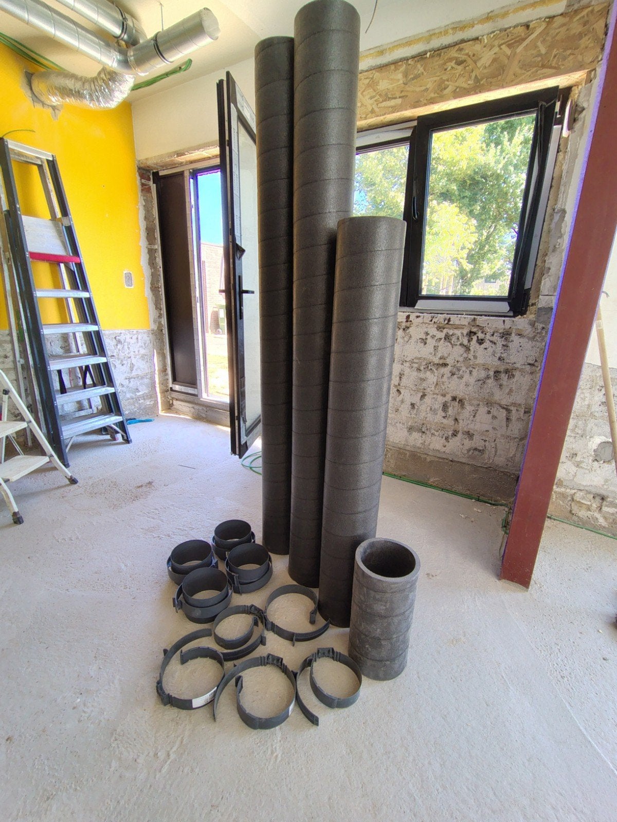 ubbink aerfoam geïsoleerde buizen 180mm +toebehoren HR-WTW, Bricolage & Construction, Ventilation & Extraction, Enlèvement, Neuf