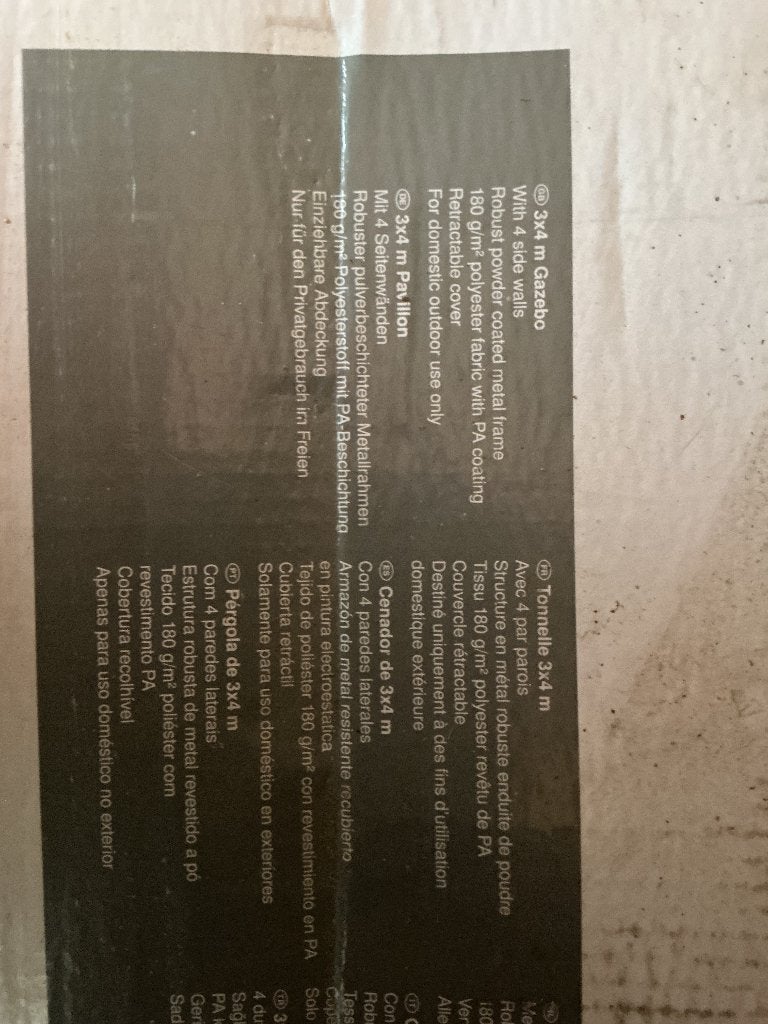 Tonnelle, Enlèvement, Neuf, 2 mètres ou plus