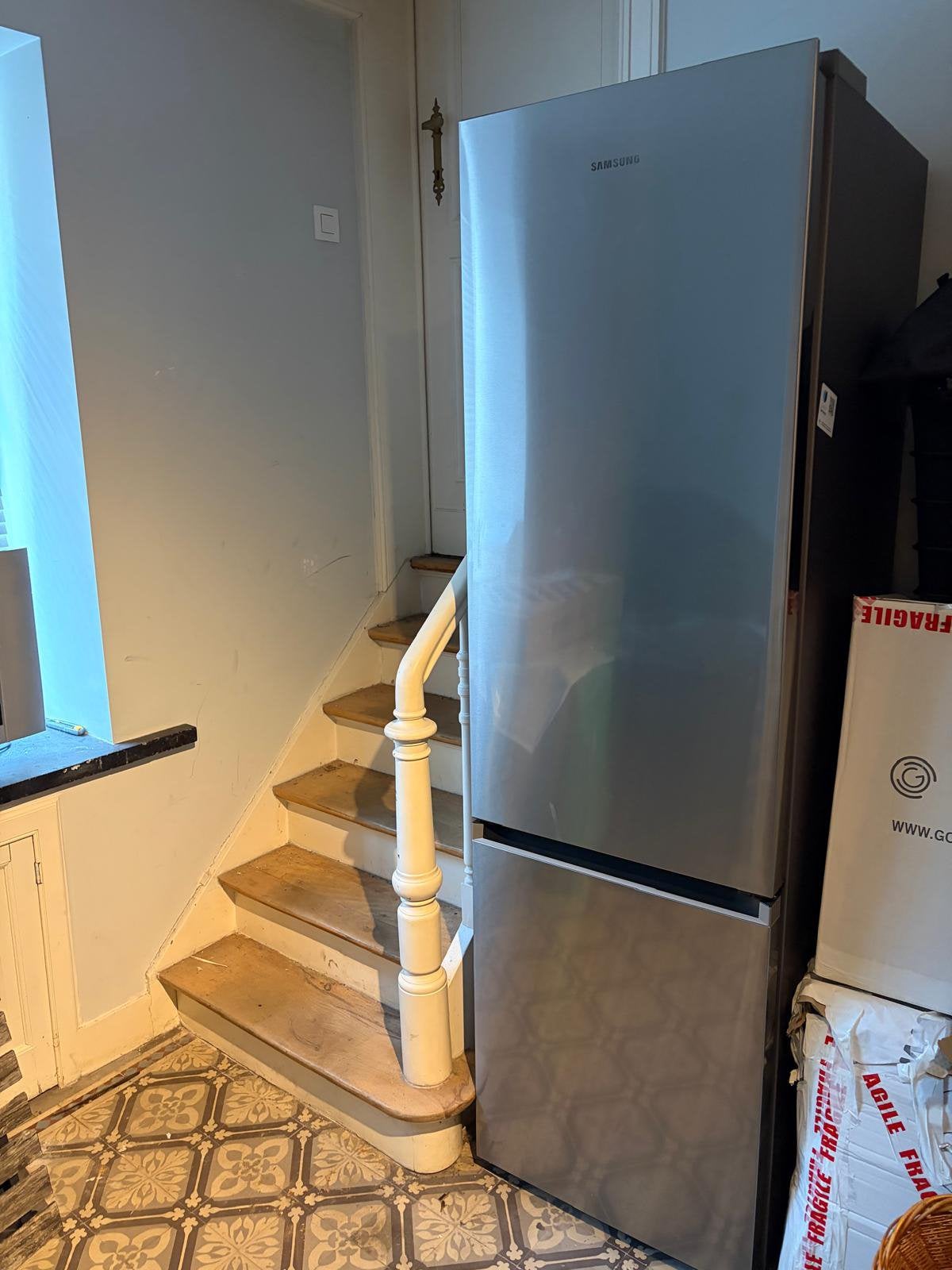 Réfrigérateur et congélateur Samsung gris, Avec compartiment congélateur, 160 cm ou plus, Comme neuf, Enlèvement