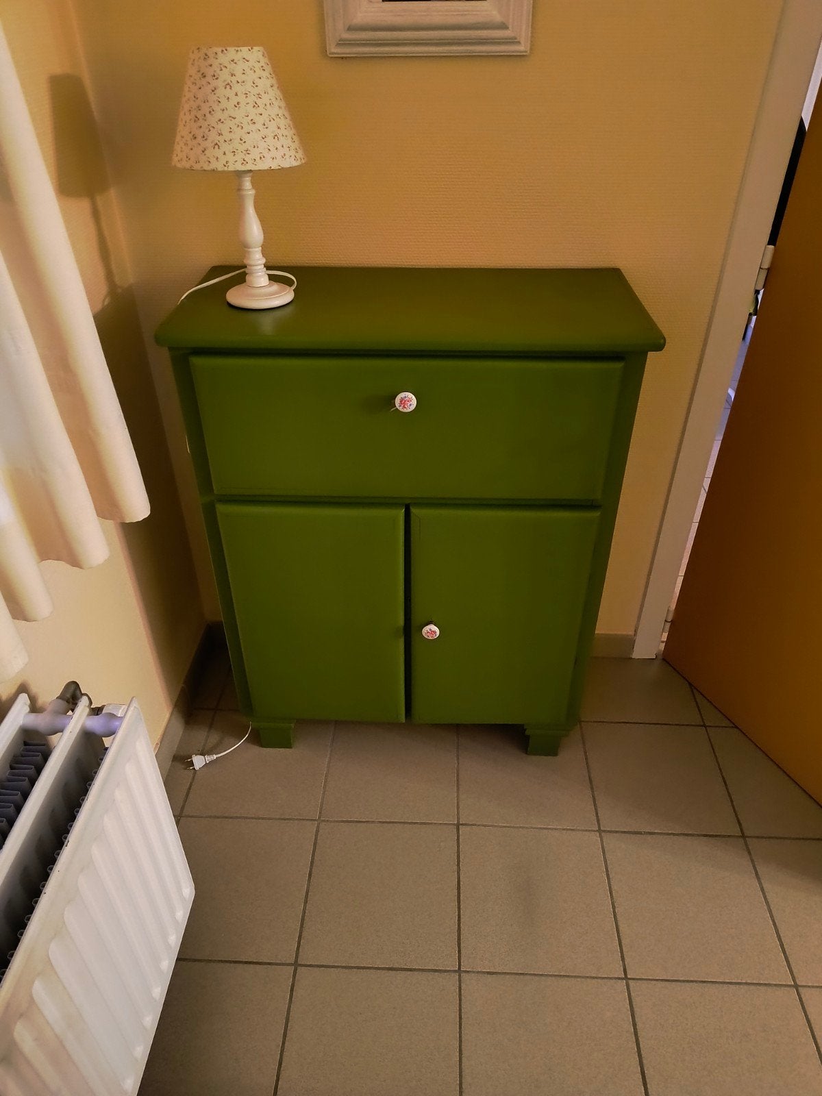 Karakteristieke houten ladekast Sfeervol Olijfgroen, Ophalen, Gebruikt