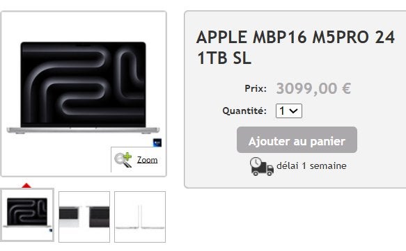 APPLE MBP16 M5PRO 24 1TB SL, Enlèvement ou Envoi, Neuf, 16 pouces, MacBook