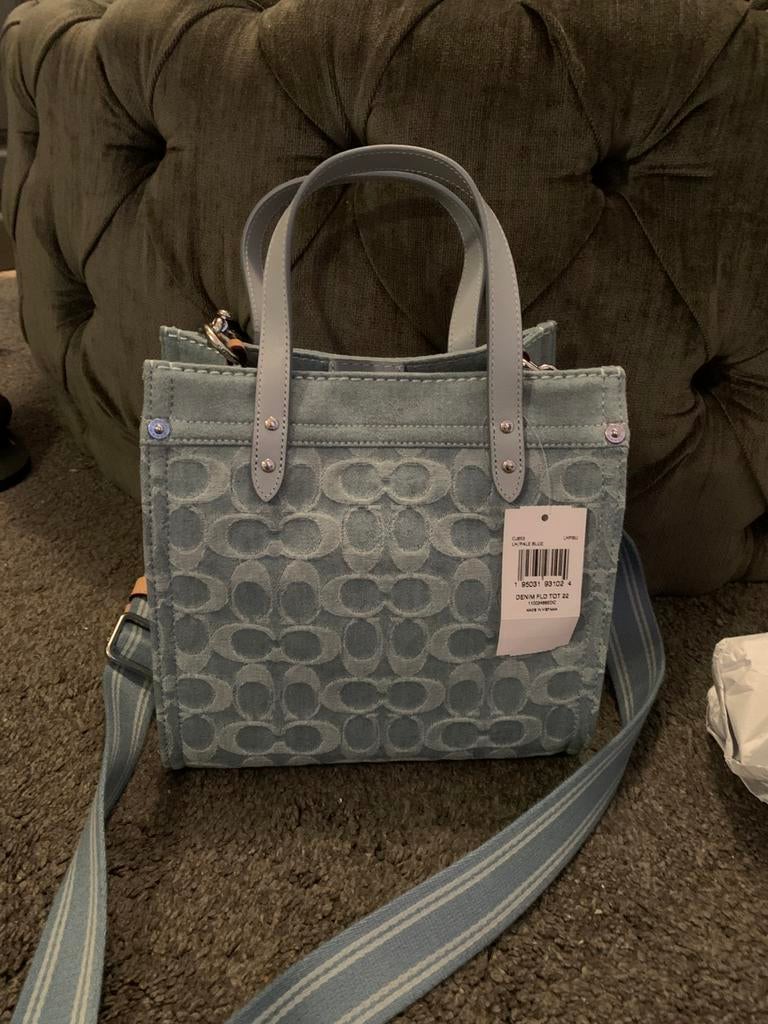 NIEUW Coach handtas denim monogram, Ophalen of Verzenden, Nieuw, Blauw, Handtas
