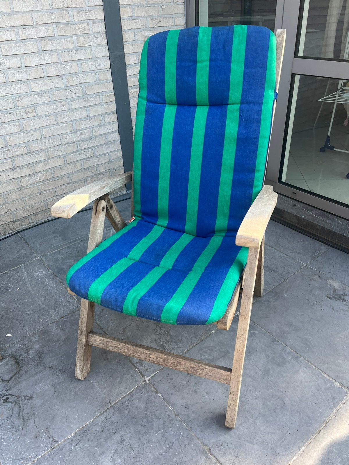 Chaise longue en teck avec coussin Garden Plus, Jardin & Terrasse, Enlèvement, Utilisé