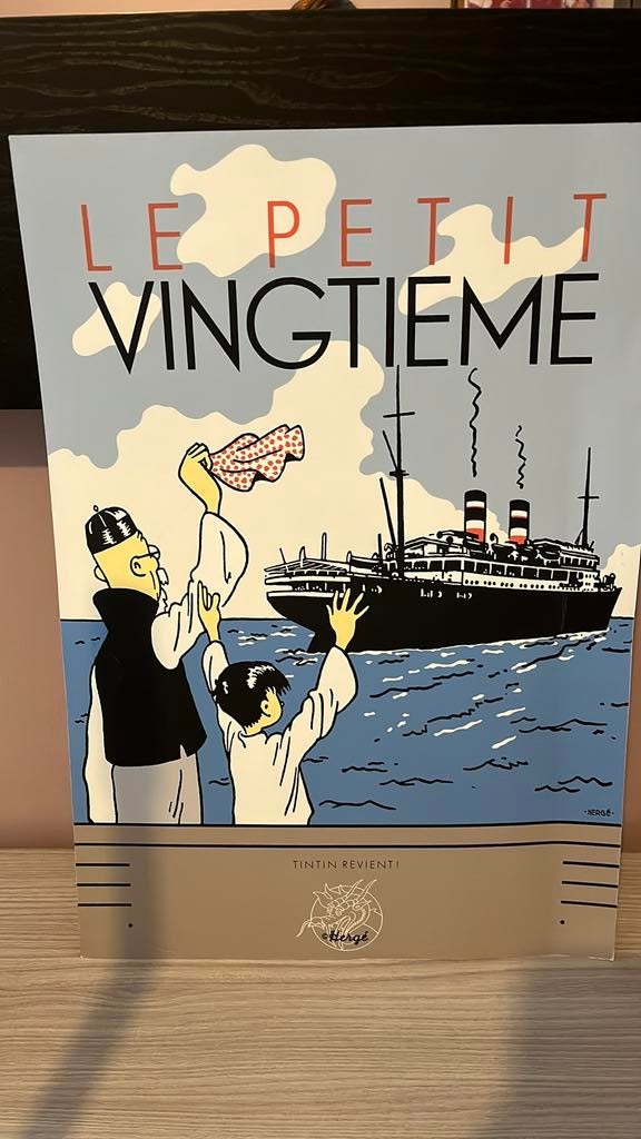Sérigraphie le petit vingtième tintin revient 1990, Enlèvement, Tintin, Utilisé, Statue ou Figurine