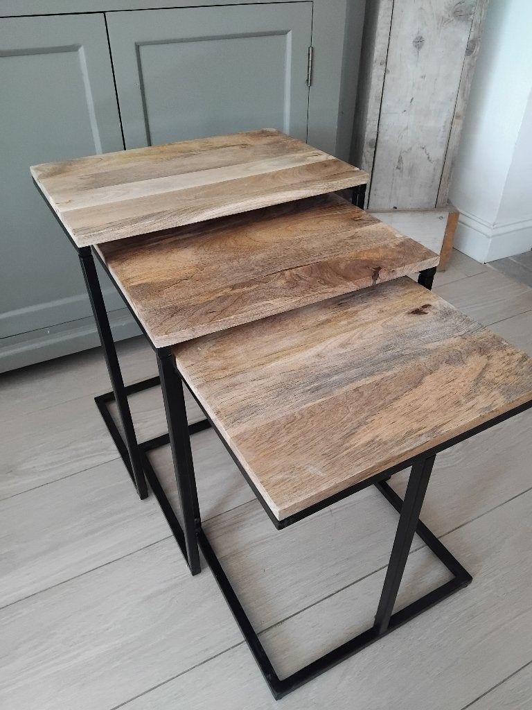 salontafelset 3 delig mango hout, Enlèvement, Neuf, Bois
