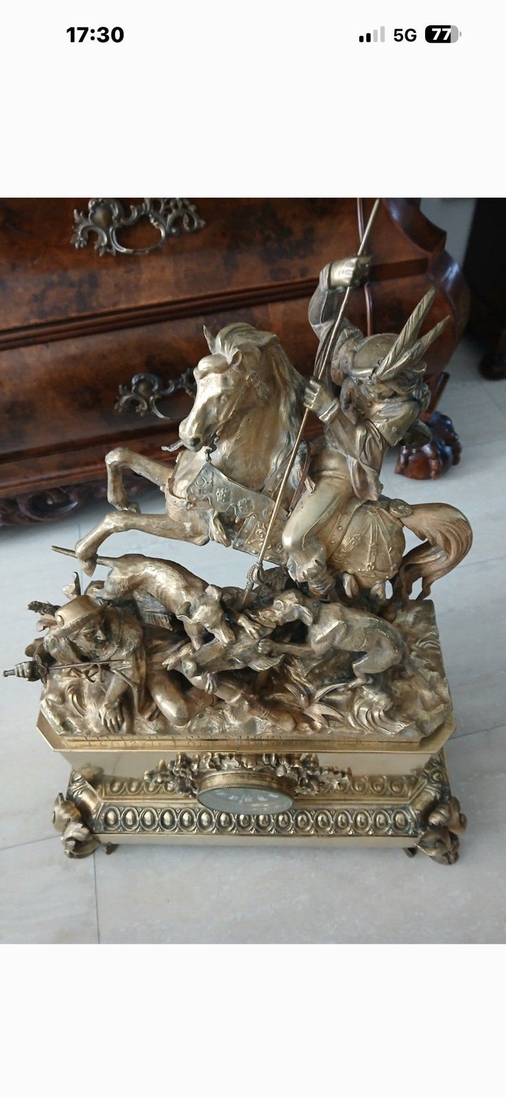 Bronzen klok 75 bij 53, Antiek en Kunst, Ophalen of Verzenden
