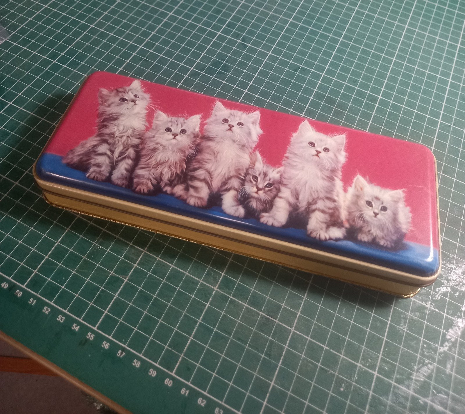 Boîte vintage avec chats dessus, Collections, Enlèvement ou Envoi