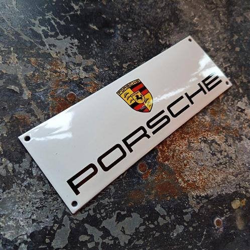 Emaille Reclamebord PORSCHE Dealer Garage Plaat Vintage Auto, Verzenden, Gebruikt, Reclamebord