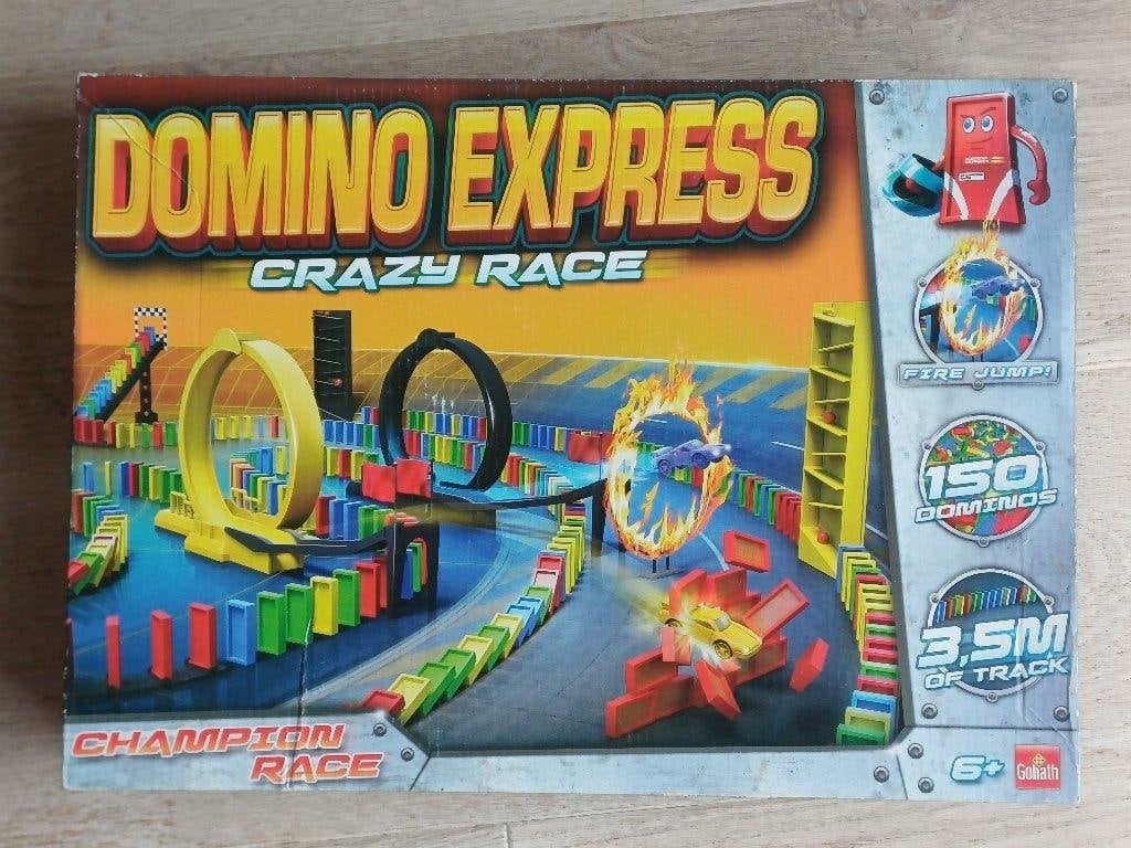 Domino Express - Crazy Race, Hobby en Vrije tijd, Ophalen of Verzenden, Gebruikt, Goliath