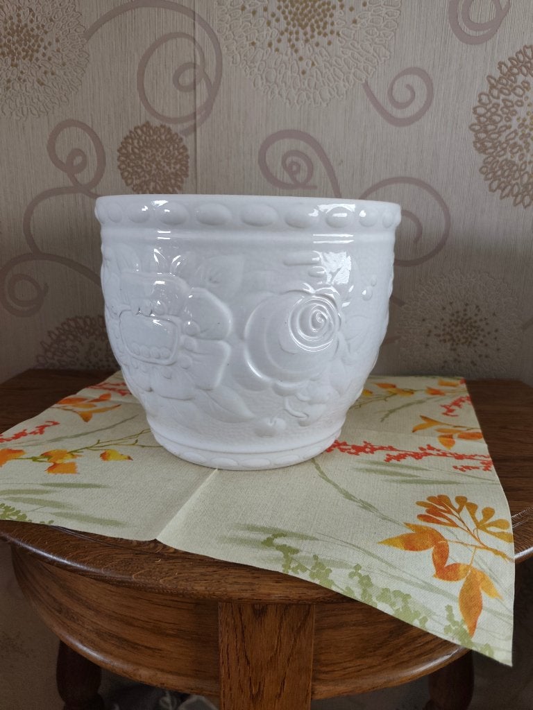 pot de fleurs en céramique vintage, Jardin & Terrasse, Enlèvement ou Envoi, Moins de 25 cm, Comme neuf, Intérieur