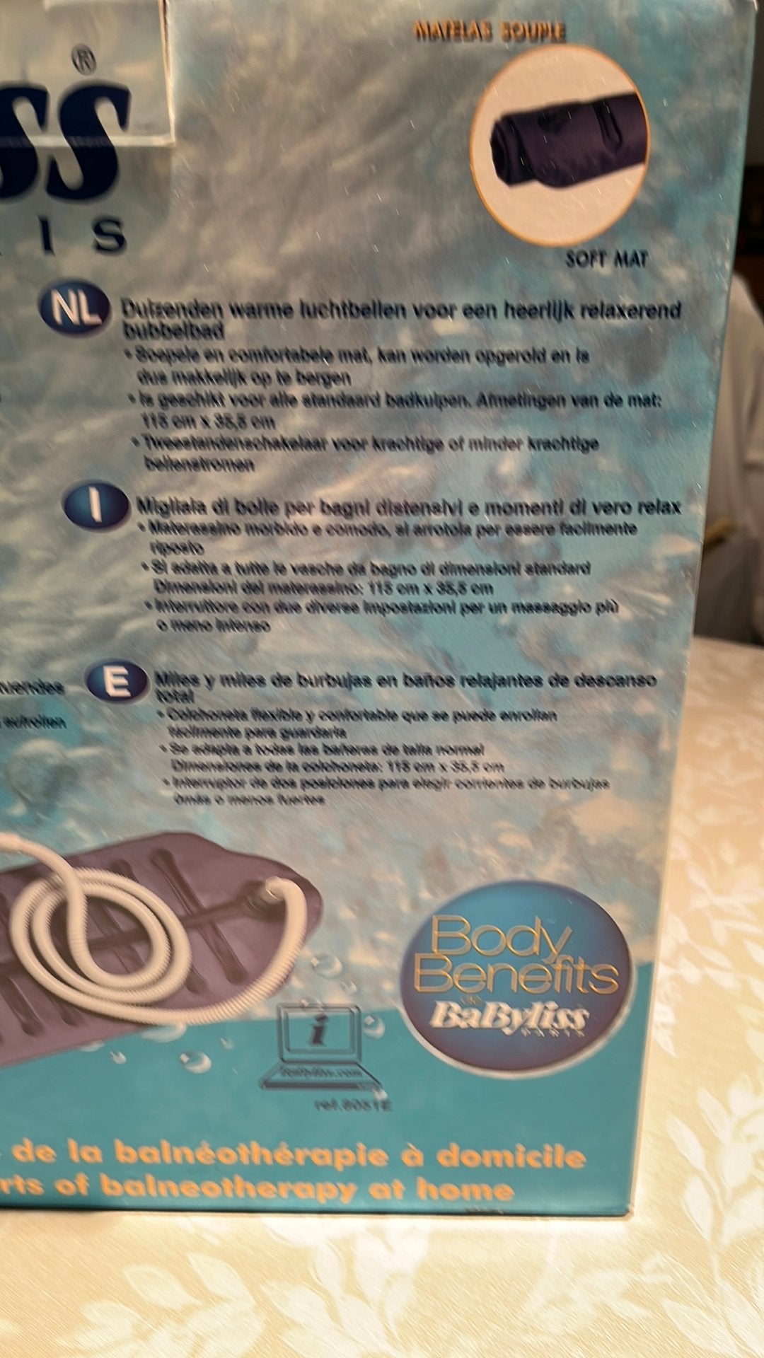 Mat voor bubbelbad in badkuip, blauw van Babyliss, Ophalen, Blauw, Overige merken, Nieuw
