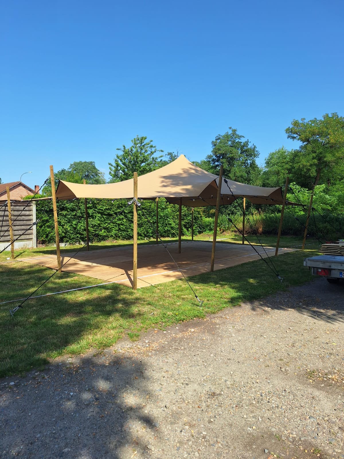 Te huur! Stretchtent 6x10m inclusief verlichting, Enlèvement, Comme neuf