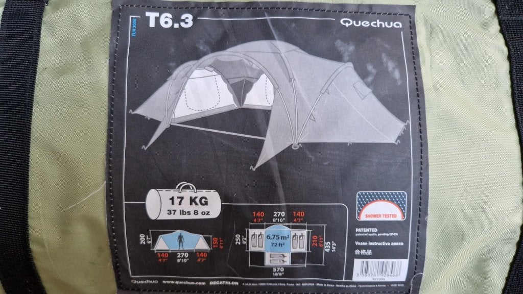 Tente familiale Quechua T6.3 - Etat quasi neuf, Caravanes & Camping, Enlèvement, Comme neuf, Jusqu'à 6