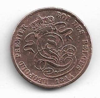 België: 2 cent 1844 ("F" met punt =  morin 93 A, Envoi, Monnaie en vrac