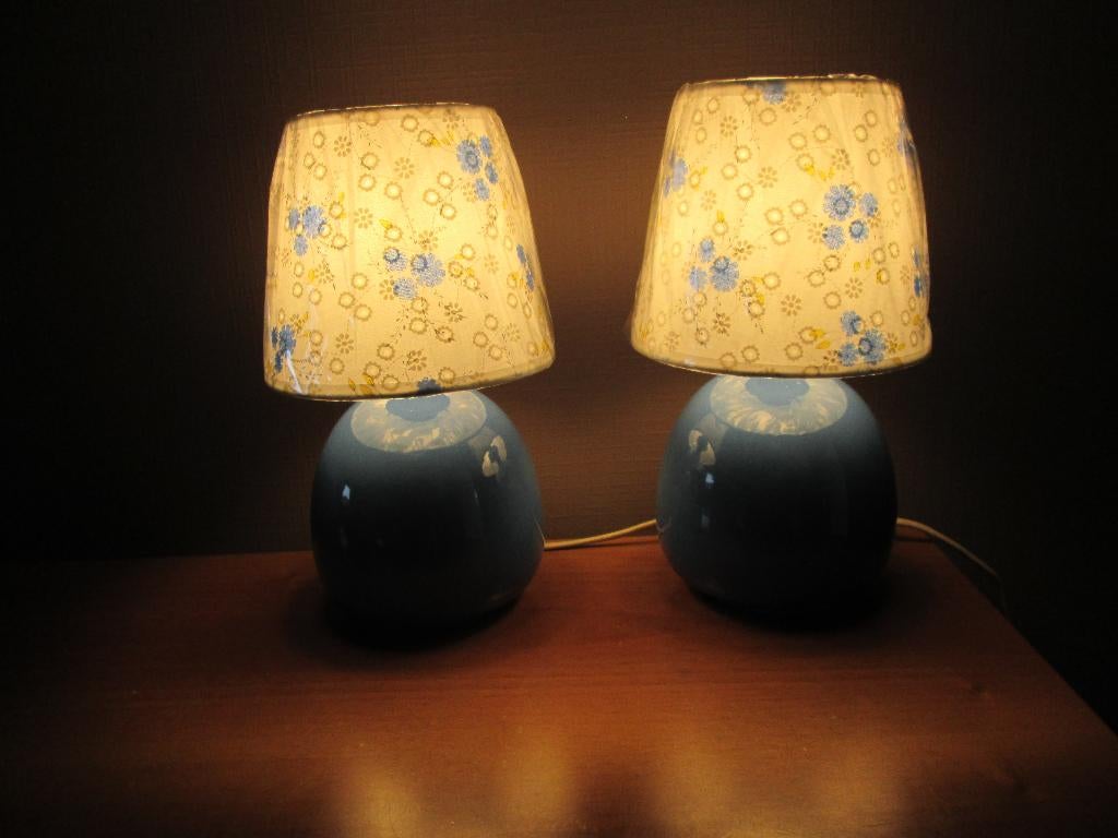 2 LED nachtlampen, Huis en Inrichting, 25 tot 50 cm, Blauw, Rond, Nieuw