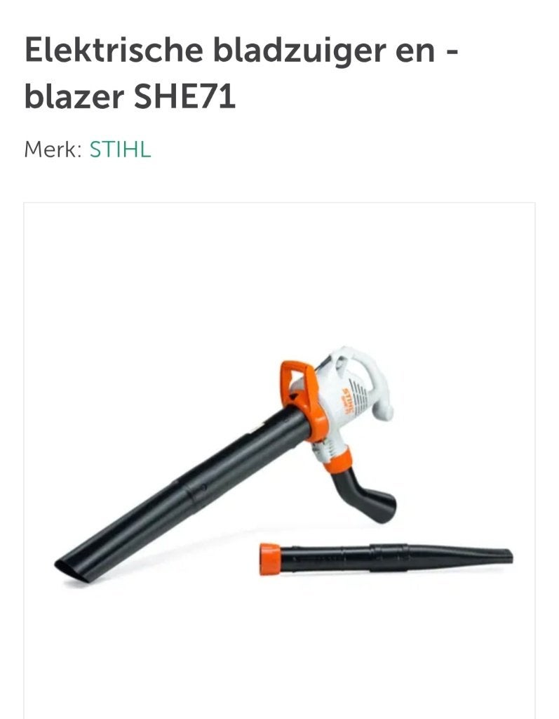 Bladblazer Stihl, Ophalen, Stihl, Met opvangzak, Handgedragen