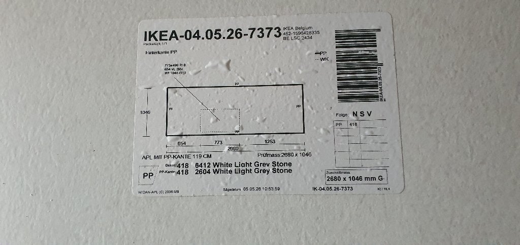 Prachtig groot (nieuw) eiland werkblad keuken, Huis en Inrichting, Ophalen, Wit