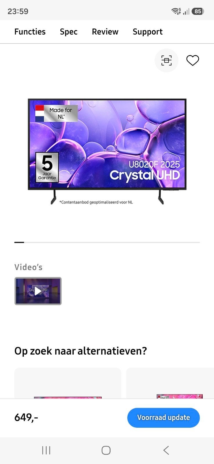 samsung tv crystal clear uhd k4. 55 inch, Neuf, Enlèvement, Samsung, 4k (UHD)