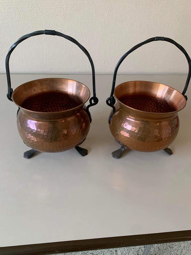 2 koperen potten, Ophalen