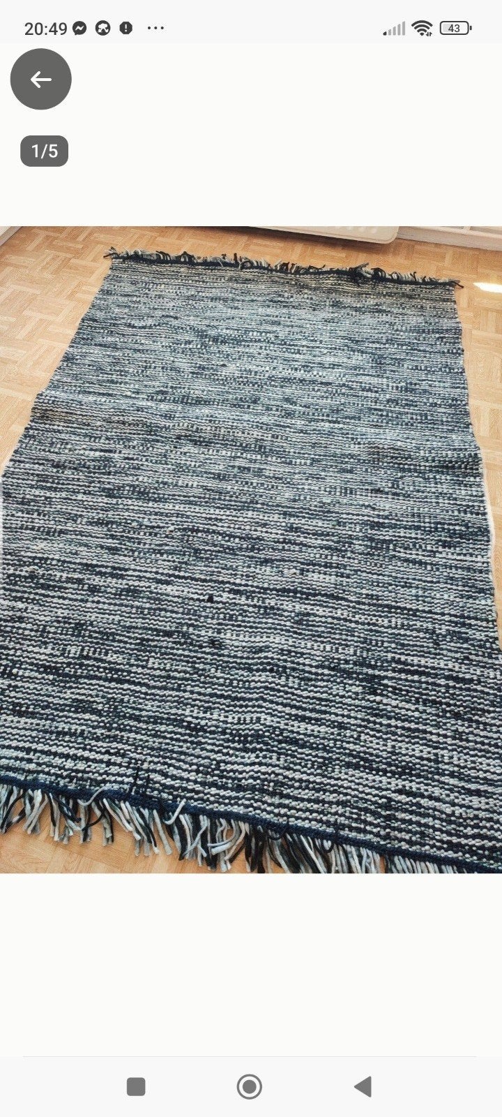 Grand tapis 100% laine, Maison & Meubles, Ameublement | Tapis & Moquettes, Enlèvement, Bleu