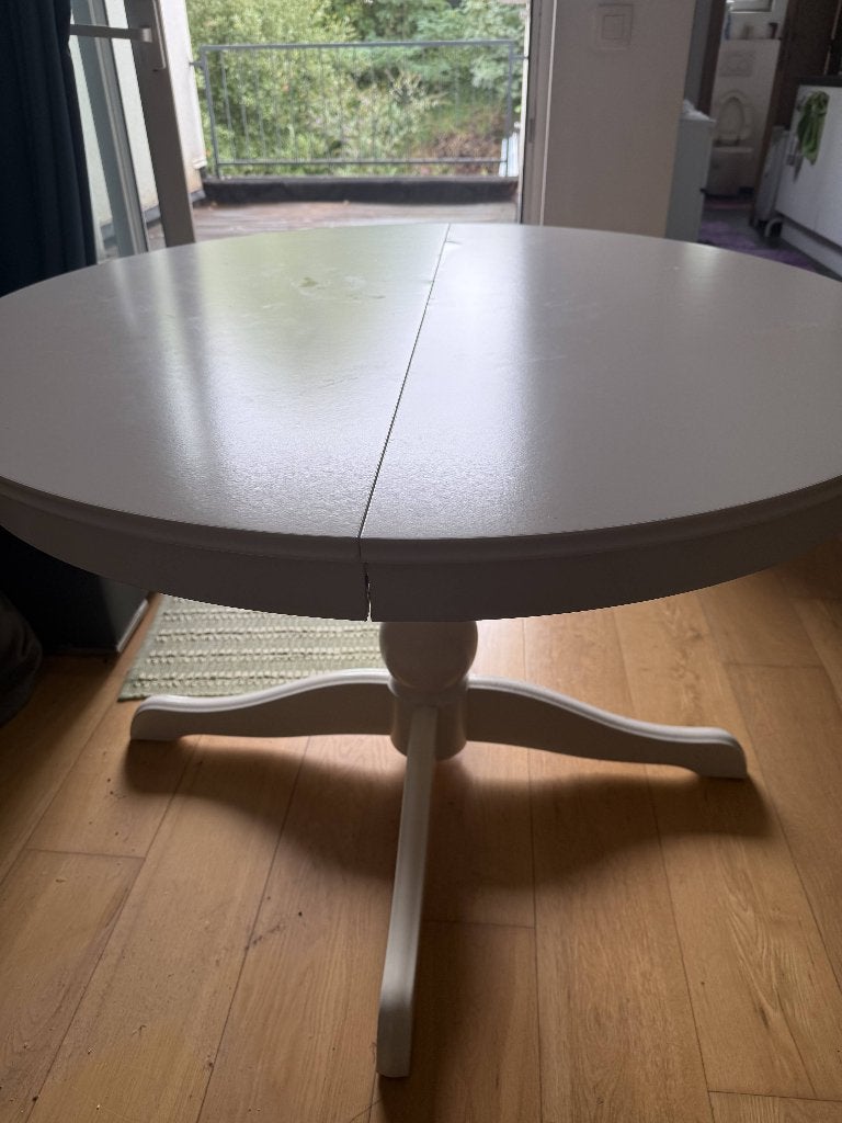 tafel van ikea ROSENTORP uitschuifbaar, Ophalen, Gebruikt, 100 tot 150 cm, Rond