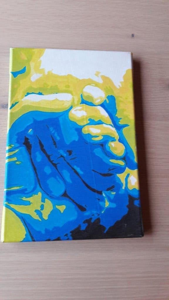 Originele print op canvas van een acryl schilderij op papier, Enlèvement