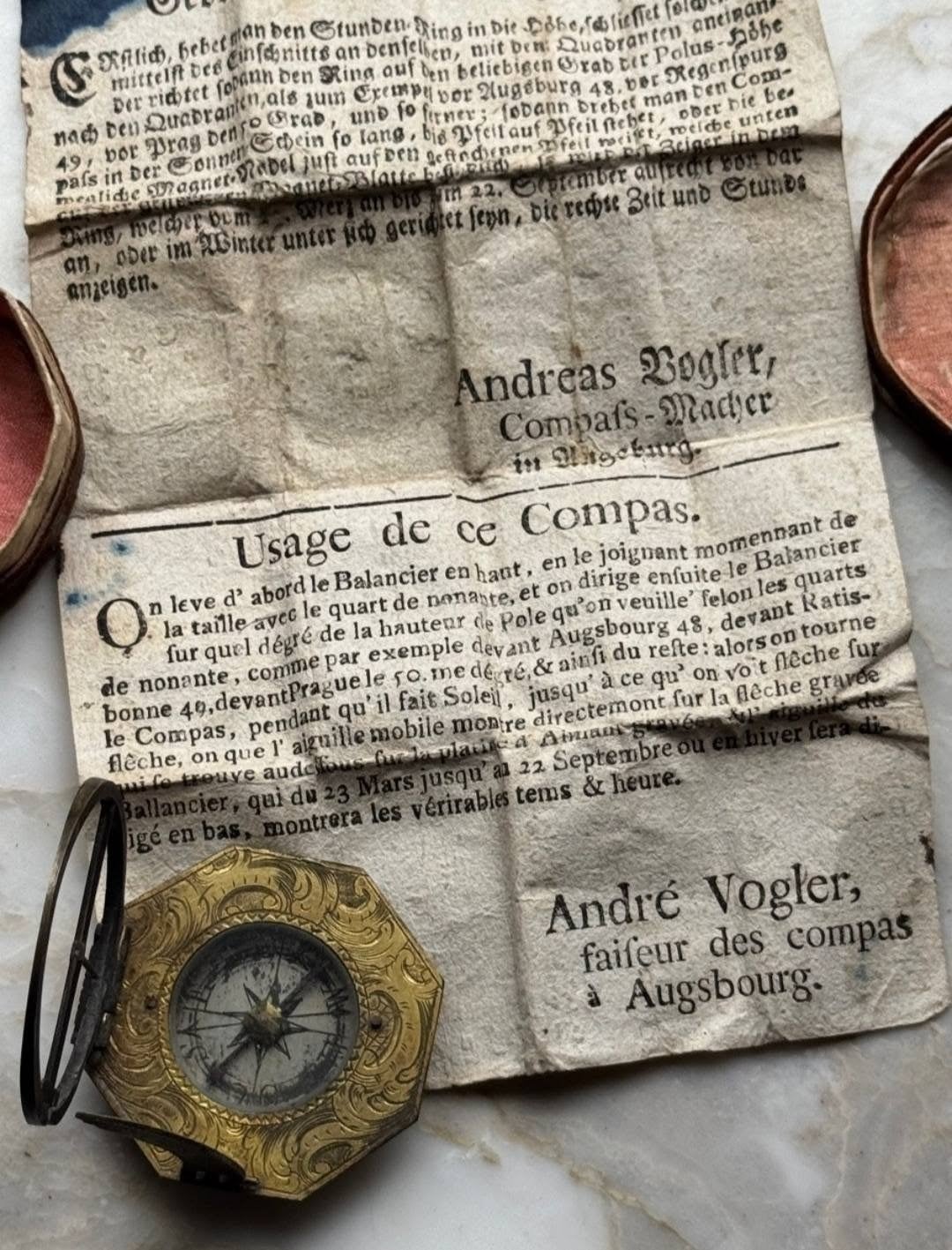Equinoctiale zonnewijzer — Andreas Vogler, Augsburg
Achthoek, Antiek en Kunst, Ophalen of Verzenden