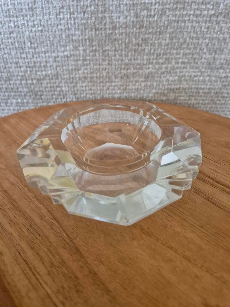 Val-Saint-Lambert: Elegante Art-deco kristallen asbak, Ophalen of Verzenden