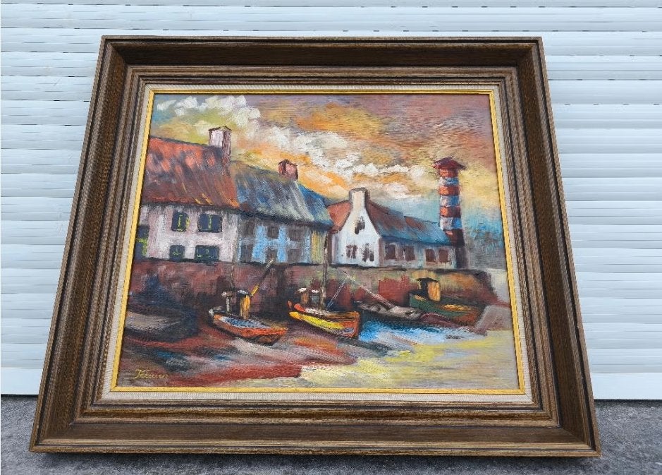 Huile sur toile marine signe felicien, Enlèvement ou Envoi, Toile