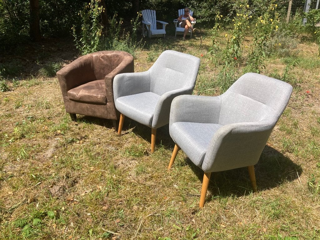 set 3 zetels, Maison & Meubles, Canapés | Salons, Enlèvement, Comme neuf, Une personne