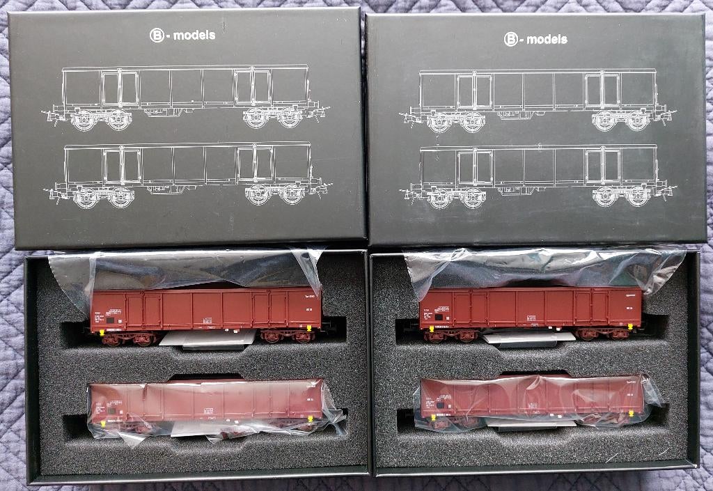B Models sets 47.152 + 153 – 2 x 2 Eaos SNCB NMBS, Overige merken, Gelijkstroom, Wagon, Ophalen of Verzenden