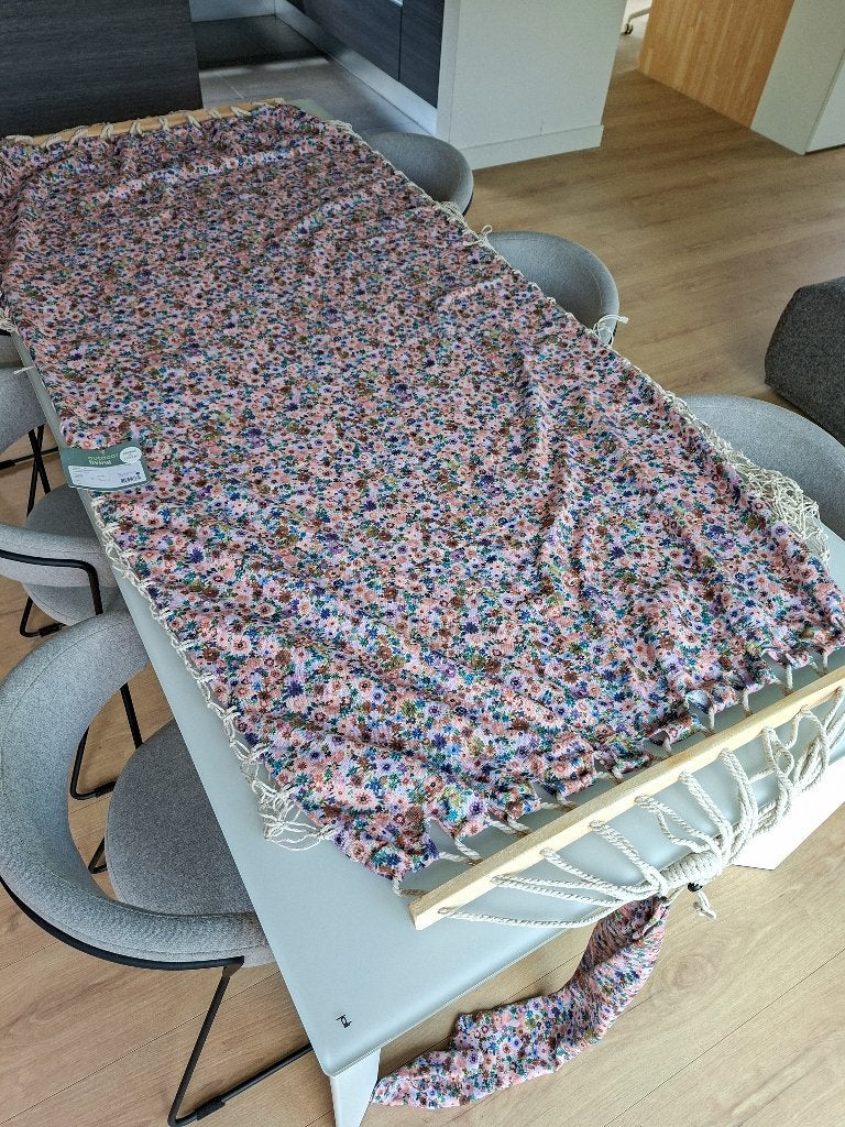 Bloemenprint hangmat EN matchende hangstoel – Outdoor Living, Tuin en Terras, Ophalen of Verzenden, Nieuw, Eenpersoons