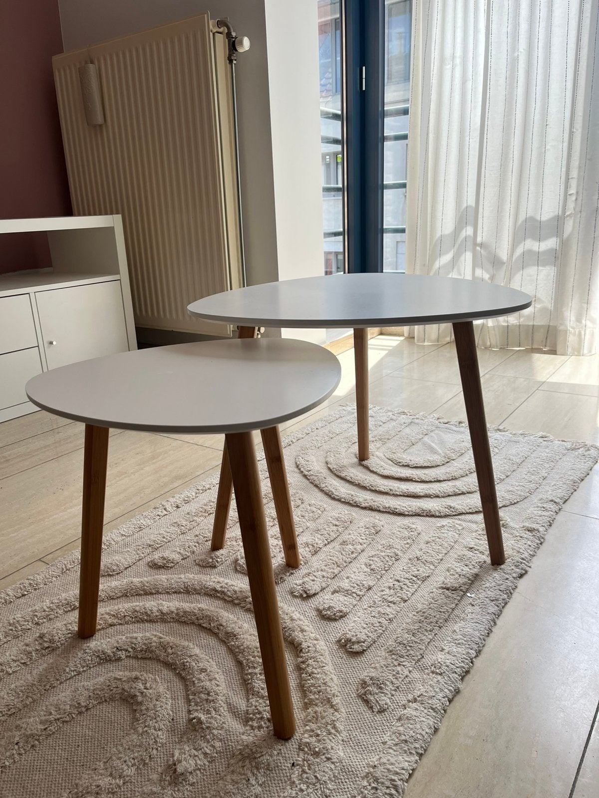 Bijzettafel wit 2 stuks, Huis en Inrichting, Tafels | Bijzettafels, Ophalen, Zo goed als nieuw