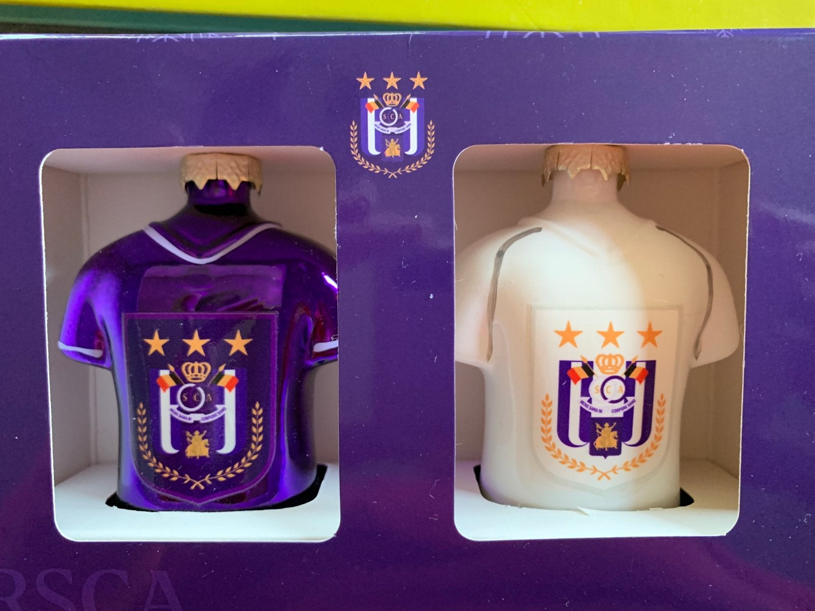 RSC Anderlecht kerstversiering — 2 glazen truien, Ophalen, Zo goed als nieuw