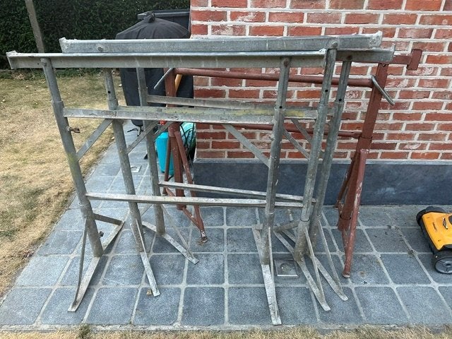 Metserschragen, Doe-het-zelf en Bouw, Ladders en Trappen, Ophalen, Gebruikt, Opvouwbaar of Inschuifbaar, Minder dan 2 meter