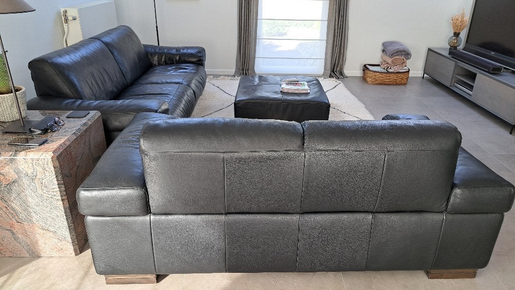 prachtig lederen Natuzzi salon, Enlèvement, Utilisé, Cuir, Modern Italiaans
