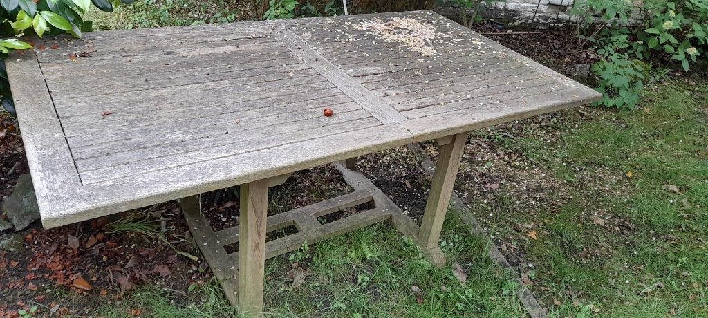 table de jardin en TEK, Enlèvement, Utilisé, Rectangulaire, Bois