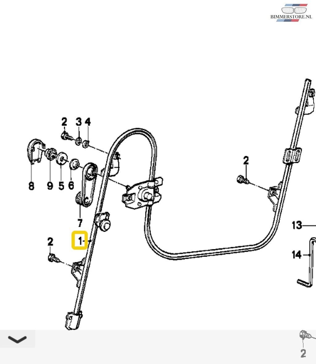 Raam bediening rechts hand BMW 3-serie E30 2 deurs 513219046, -, Utilisé, -, Enlèvement ou Envoi