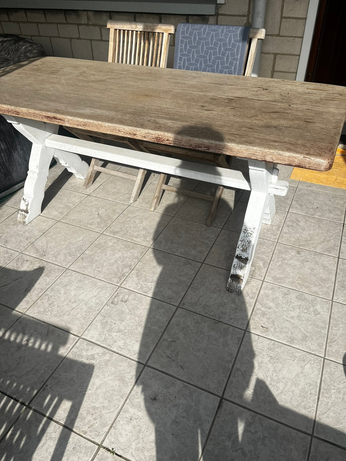 Table en chêne, Jardin & Terrasse, Enlèvement, Comme neuf