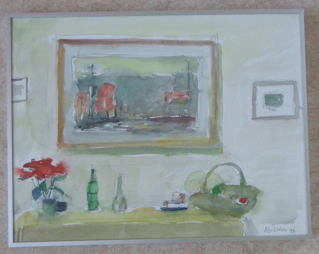 ALBERT DE DEKEN / AILES D'AUTOMNE/ ORIGINEEL / 54x69cm KADER, Antiek en Kunst, Kunst | Schilderijen | Modern, Ophalen of Verzenden