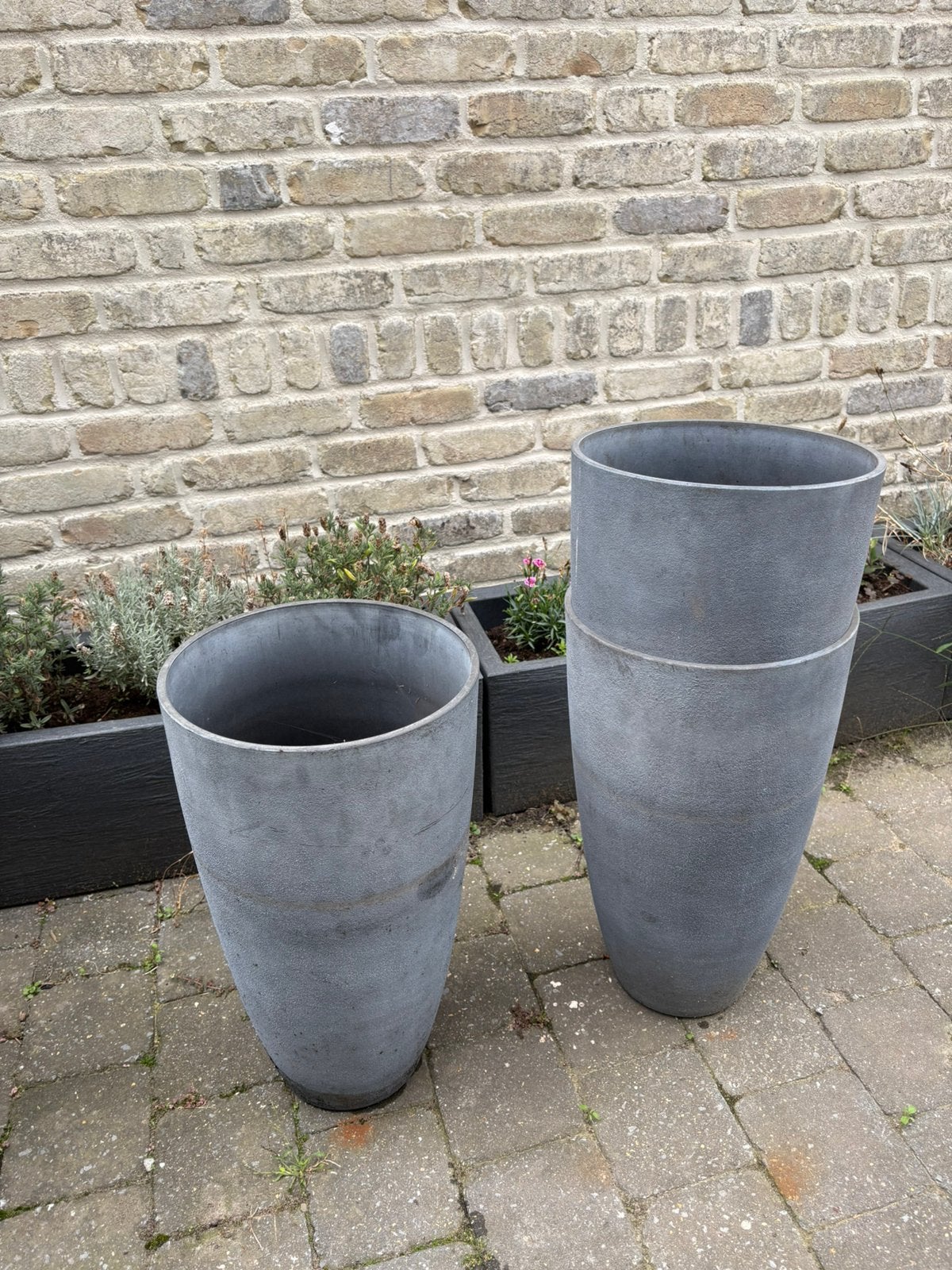 3 magnifiques pots de fleurs en bon état, Jardin & Terrasse, Pots de fleurs, 40 à 70 cm, Enlèvement ou Envoi, Rond, Comme neuf