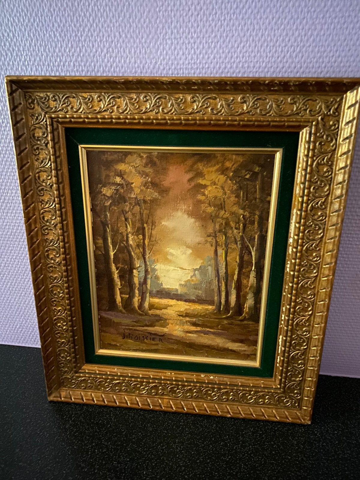 Peinture sur toile paysage forestier 24 x30, Enlèvement ou Envoi, Paysage, Toile