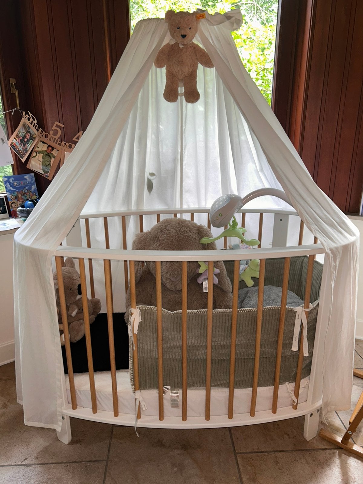 Prachtig babybedje met hemel en accessoires, Enlèvement, Comme neuf