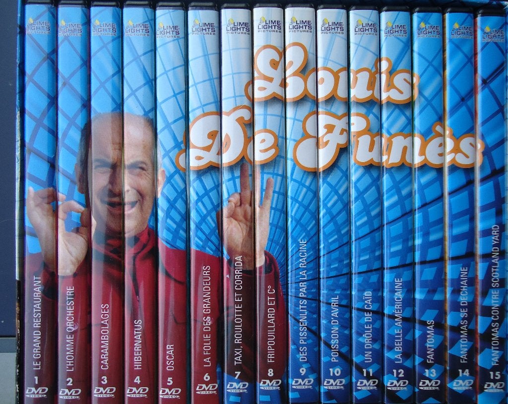 Box met 15 DVD’s- Louis de Funes, Klassieker, Nederlands, Ophalen of Verzenden, Zo goed als nieuw