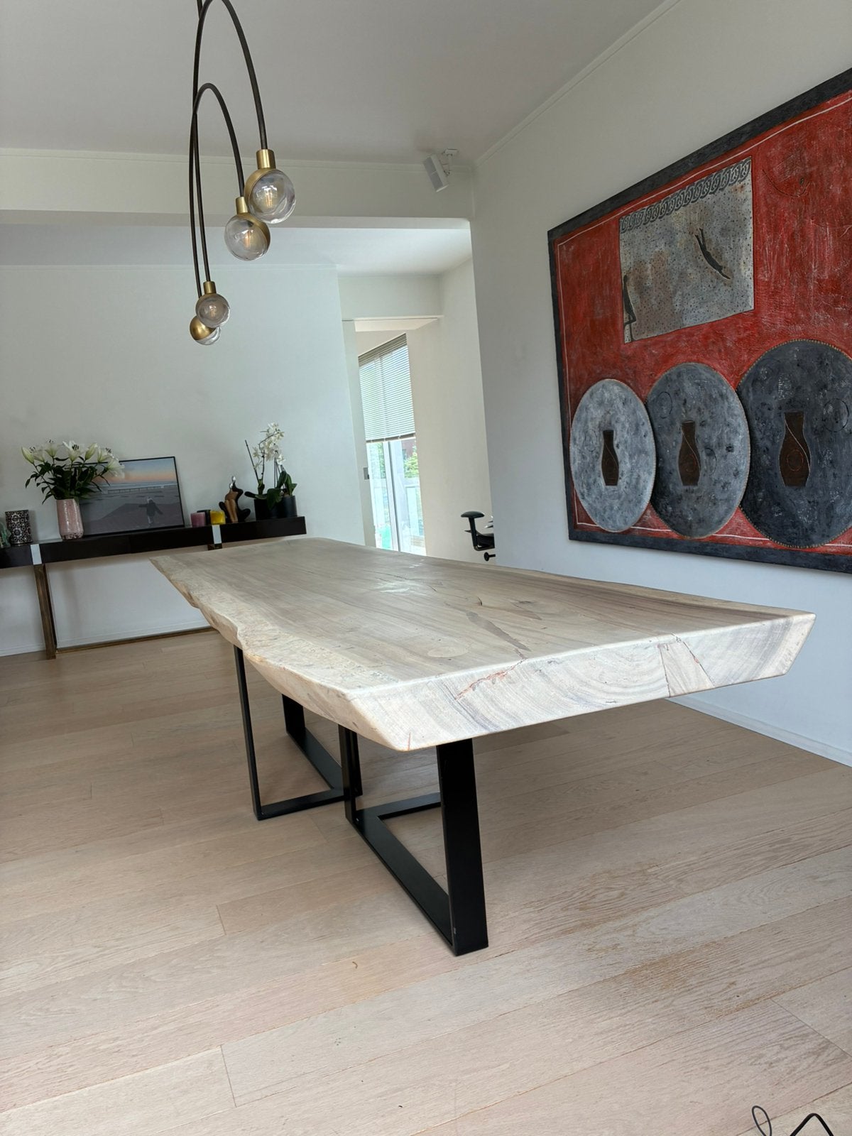 Magnifique table sur mesure 3m/1m, bois massif - 10 à 12p, Elégance contemporaine, pièce unique sur mesure, Chêne, Comme neuf