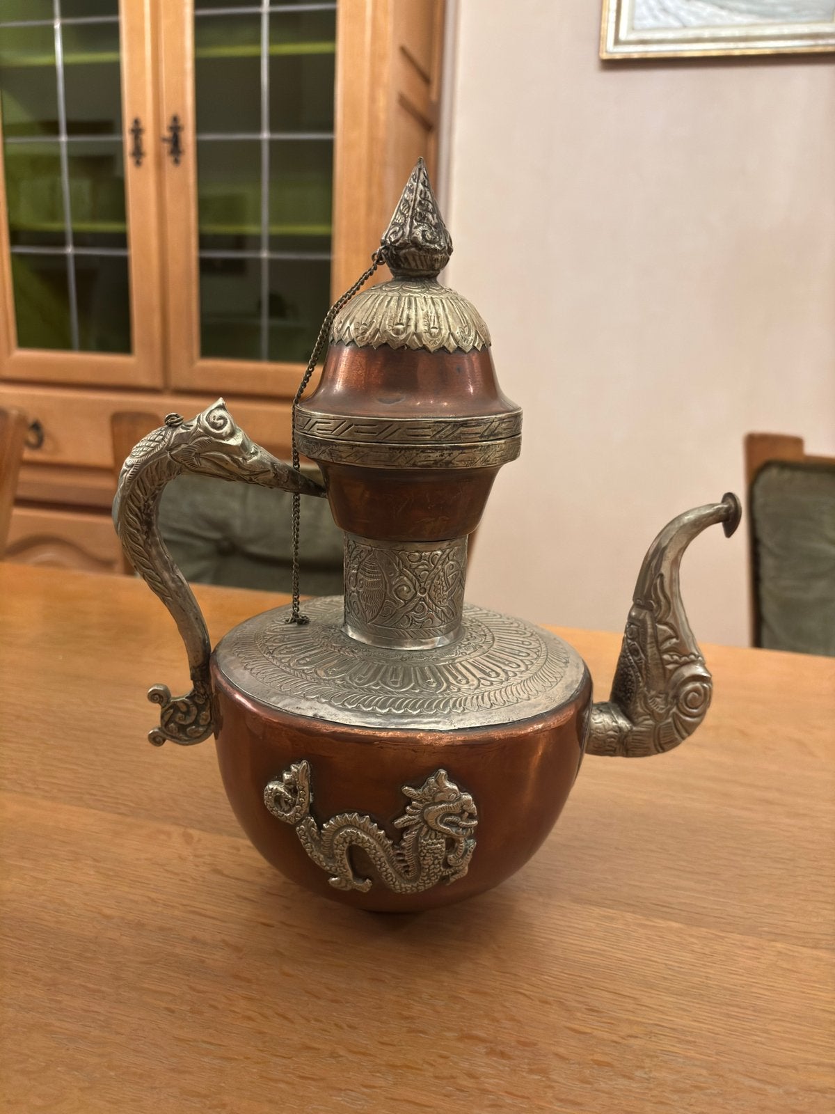 Tibetaanse koperen drankenkan, Antiek en Kunst, Ophalen